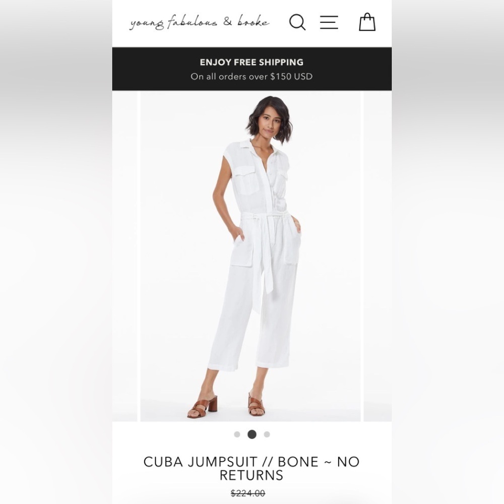 Young Fabulous & Broke
Cuba Jumpsuit White